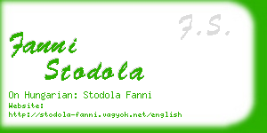 fanni stodola business card